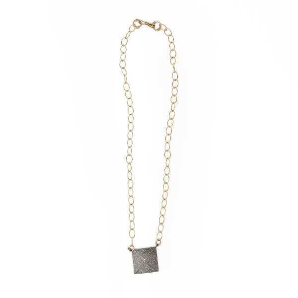 Mixed Metal Square Necklace